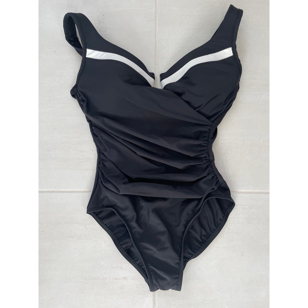 Miraclesuit Escape One Piece Swimsuit Women 12 Ruched Wrap Swim Beach Summer